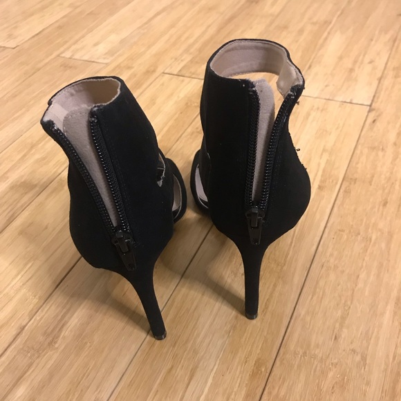 Christián Siriano shoes black cross crossed hells , black suede - Picture 6 of 12